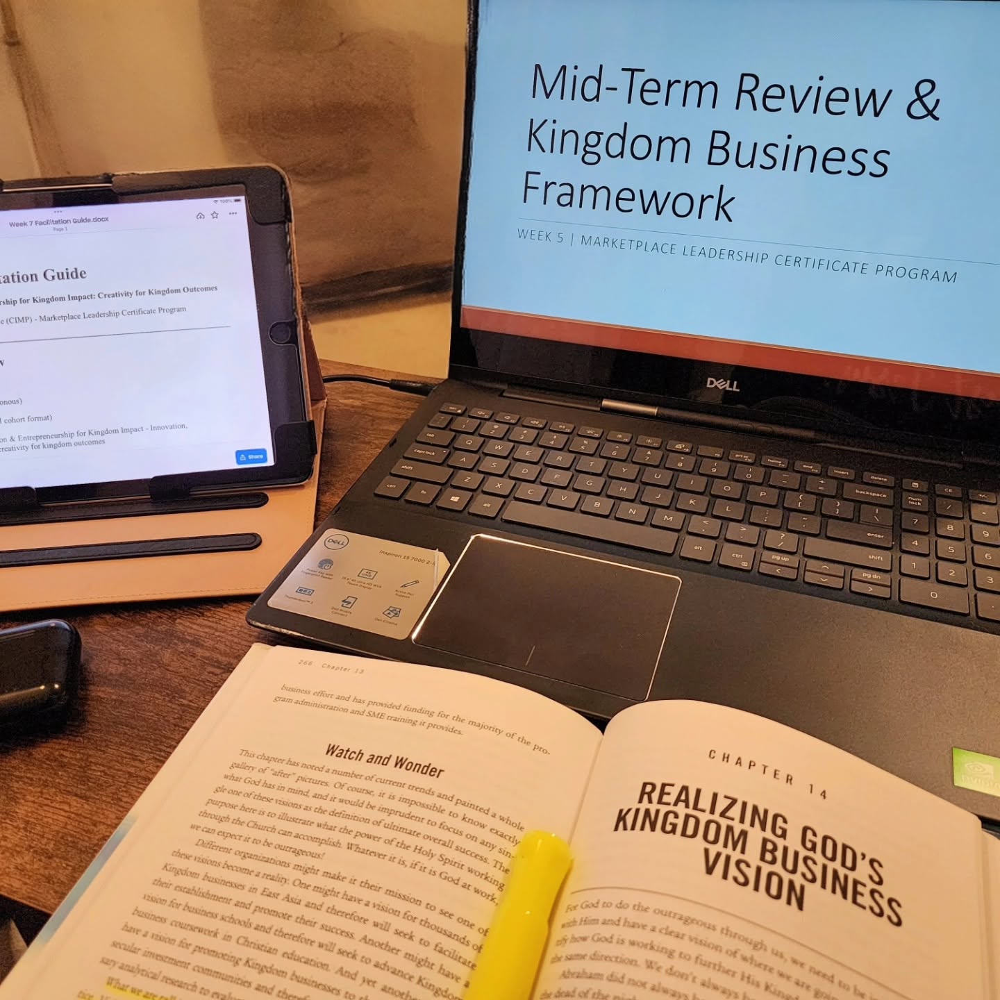 Facilitation materials for the Kingdom Business Framework session of the Marketplace Leadership Certificate Program.