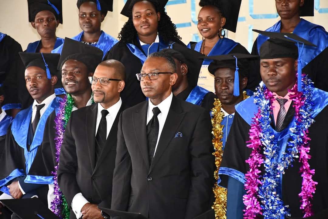 Reggie Holiday with graduates at a School of Equipping International certification ceremony in East Africa.